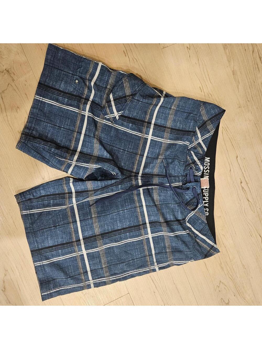 Mossimo Supply Co. Blue Plaid Casual Shorts Size 36